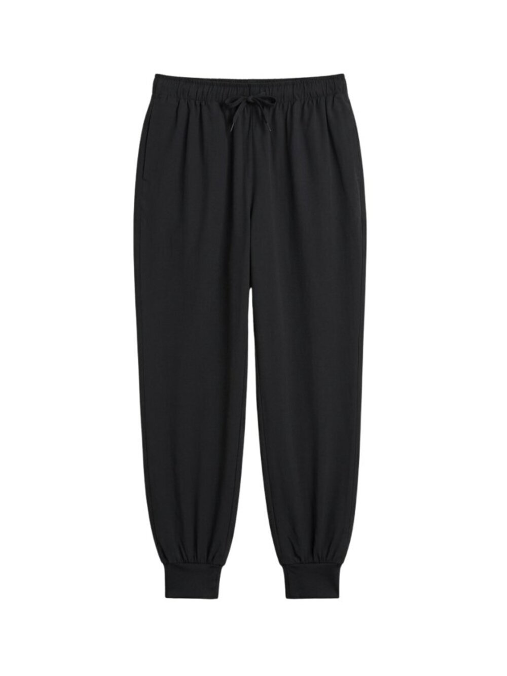 NWOT Black Drawstring Elastic Waistband Jogger Lounge Pants Athleisure | Medium